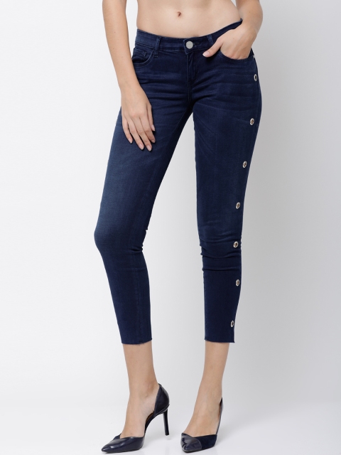 

Tokyo Talkies Women Navy Blue Super Skinny Fit Mid-Rise Clean Look Jeans
