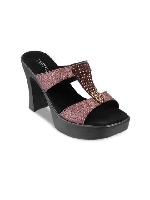 

Metro Women Bronze-Toned Solid Sandals
