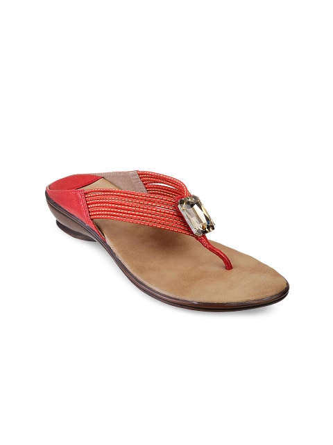 

Metro Women Red Solid Open Toe Flats