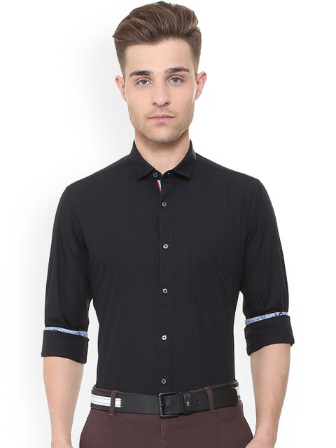 

Van Heusen Sport Men Black Slim Fit Solid Casual Shirt