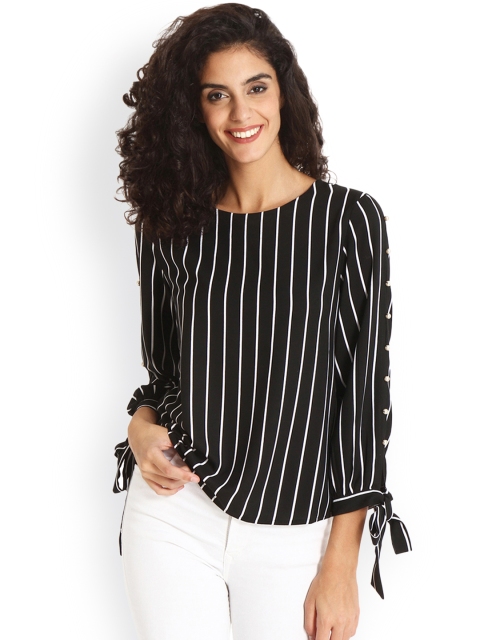Gipsy Women Black Striped Top