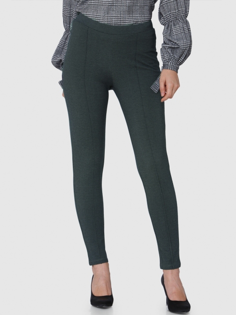 

Vero Moda Women Charcoal Grey Solid Treggings
