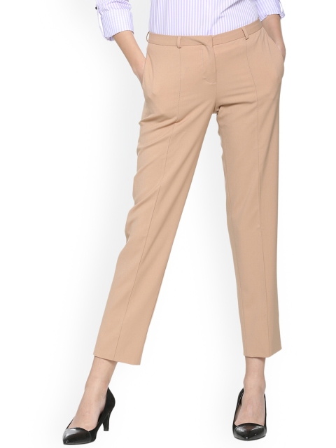 

Van Heusen Woman Women Beige Regular Fit Solid Regular Trousers