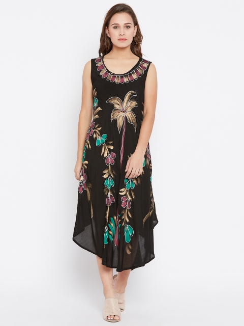 

AASK Women Black Printed A-Line Dress
