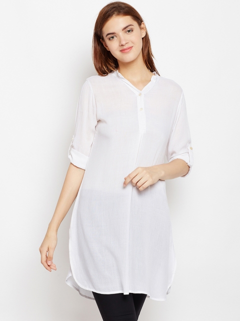 

AASK White Solid Tunic