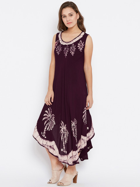 

AASK Women Burgundy Dyed A-Line Dress