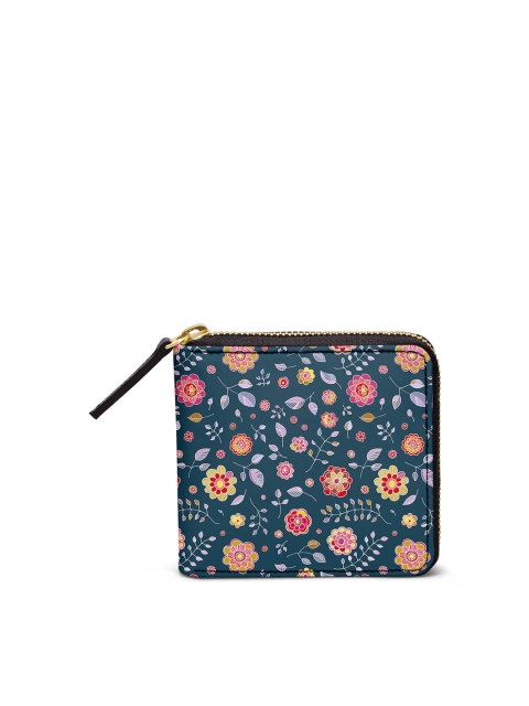 

DailyObjects Women Navy Printed Zip Around Wallet, Navy blue