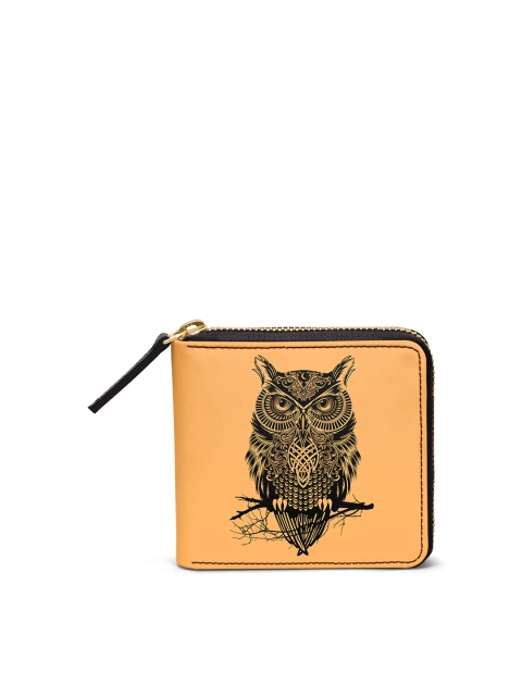 

DailyObjects Women Mustard Yellow Printed Zip Around Wallet