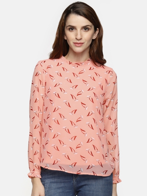 

Annabelle by Pantaloons Women Peach-Coloured Printed Top