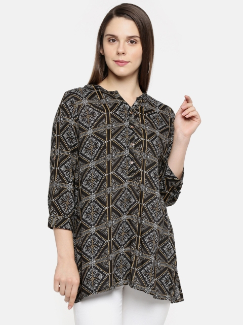 

Annabelle by Pantaloons Women Black Printed A-Line Top