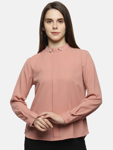 

Annabelle by Pantaloons Women Peach-Coloured Solid Top