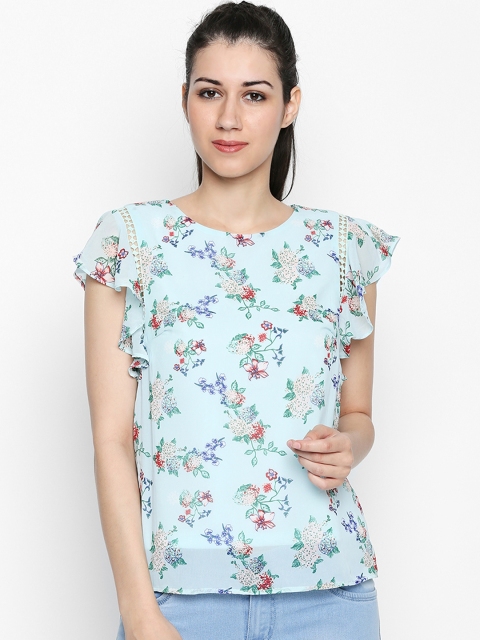 

Honey by Pantaloons Women Blue Printed Top