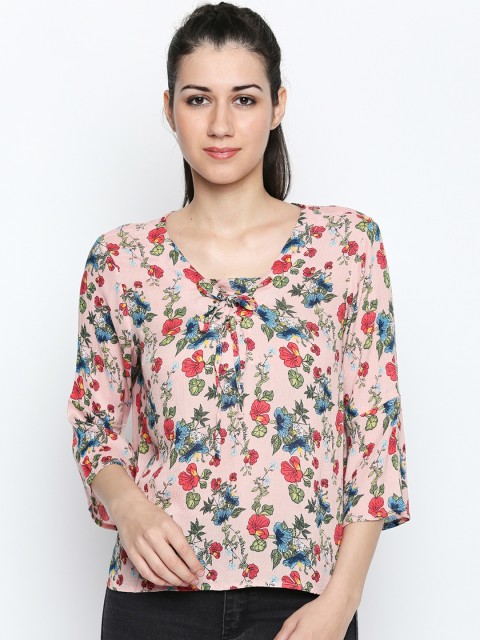 

Honey by Pantaloons Women Peach-Coloured Printed Top