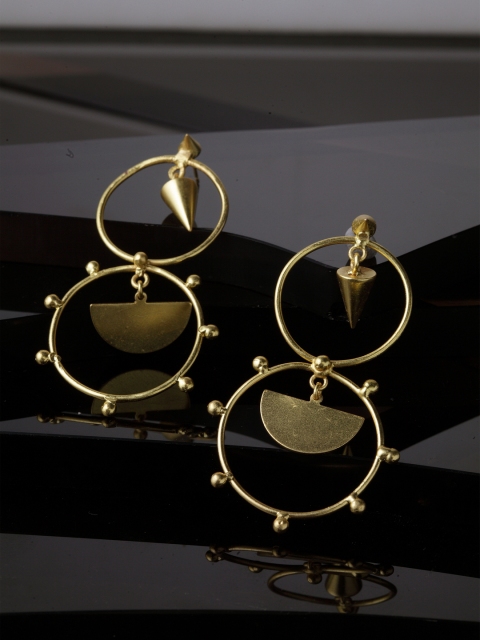 

DIVA WALK Gold-Toned Contemporary Drop Earrings