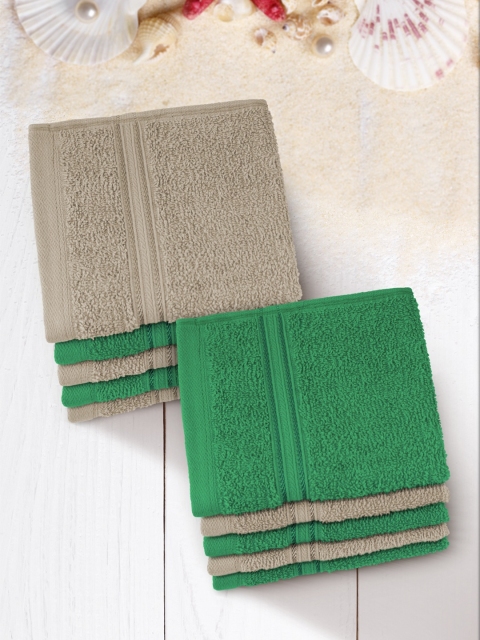 

Swiss Republic Green & Beige Set of 10 480 GSM Face Towels