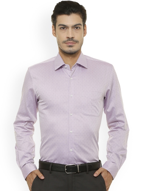 

Peter England Elite Men Purple Regular Fit Self Design Formal Shirt
