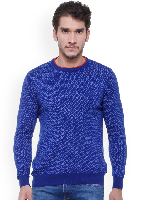 

Allen Solly Sport Men Blue Self Design Pullover