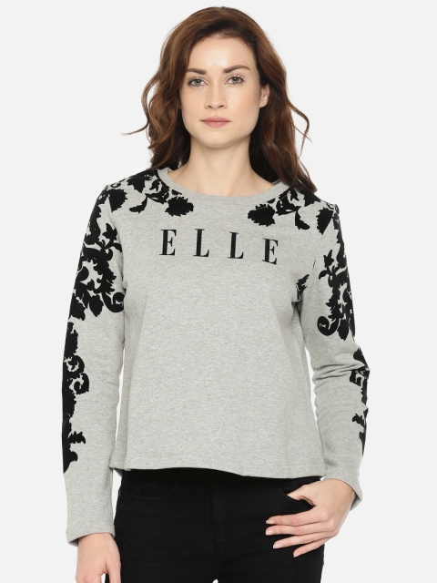 

ELLE Women Grey Printed Sweatshirt