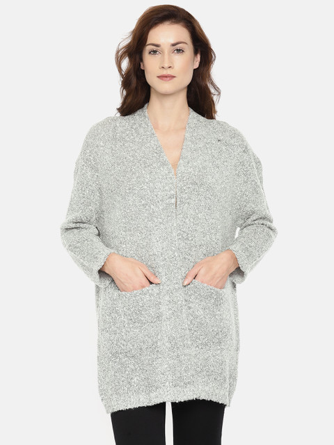 

Elle Grey Solid Open Front Shrug