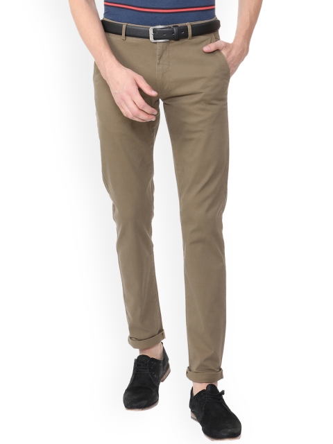 

Peter England Casuals Men Brown Slim Fit Solid Regular Trousers