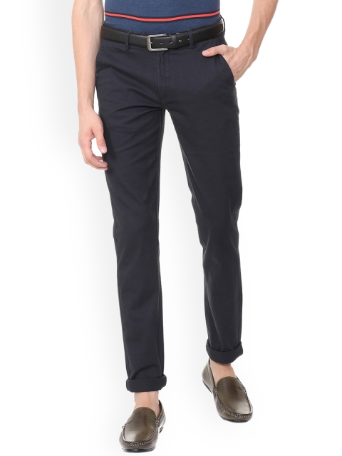 

Peter England Casuals Men Navy Blue Slim Fit Solid Regular Trousers