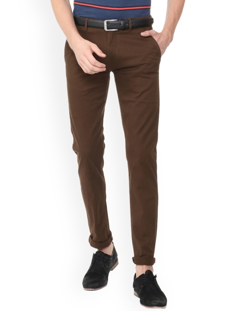 

Peter England Casuals Men Brown Slim Fit Solid Regular Trousers