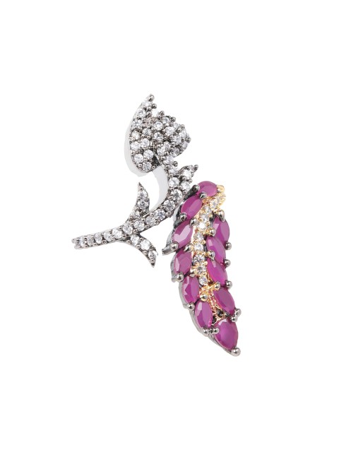 

Adwitiya Women Collection Cubic Zirconia Silver-Plated Ring