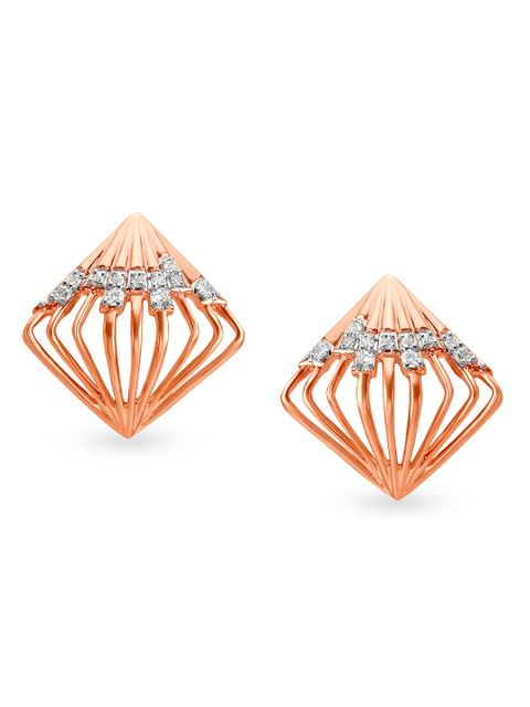 

Mia by Tanishq 14KT Rose Gold Drop Earrings with Diamonds