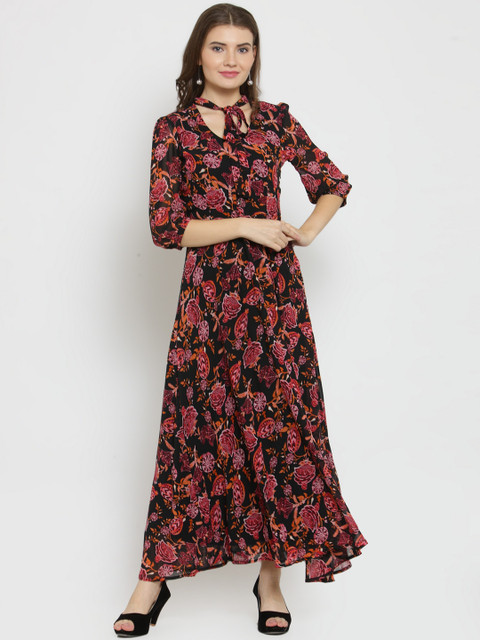 

Latin Quarters Women Red Printed Maxi Dress