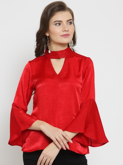 

Latin Quarters Women Red Solid A-Line Top