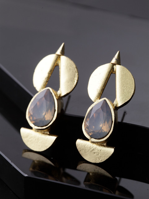 

DIVA WALK Gold-Toned Contemporary Drop Earrings