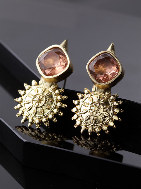 

DIVA WALK Gold-Toned Contemporary Drop Earrings