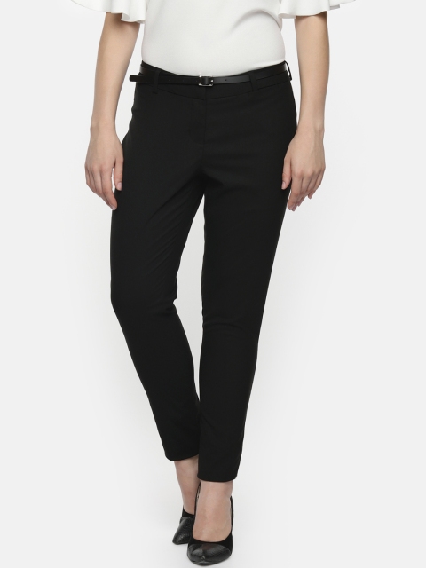 

Annabelle by Pantaloons Women Black Regular Fit Solid Formal Trousers