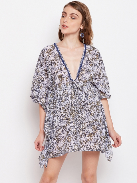 

Oxolloxo Women Off White Printed Cover-Up Dress W18332WBW002
