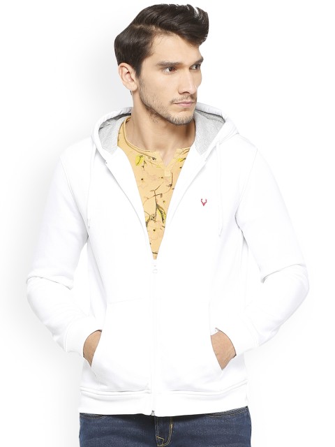 

Allen Solly Men White Solid Hooded Sweatshirt