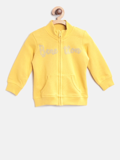 

United Colors of Benetton Girls Yellow Solid Sweatshirt
