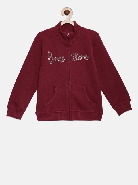 

United Colors of Benetton Girls Maroon Sequinned Sweatshirt