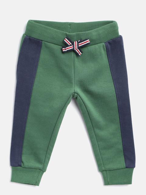 

United Colors of Benetton Boys Green & Navy Colourblocked Joggers