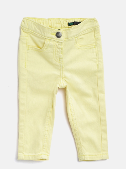 

United Colors of Benetton Girls Yellow Skinny Fit Mid-Rise Clean Look Stretchable Jeans