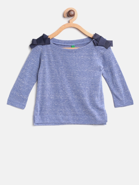 

United Colors of Benetton Girls Blue Solid Top