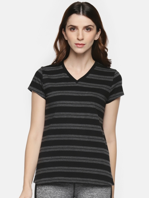 

Ajile by Pantaloons Women Black Striped Pure Cotton Top