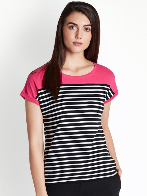 

Ajile by Pantaloons Women Black Striped Top