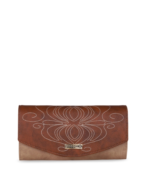 

ESBEDA Women Beige & Brown Colourblocked Two Fold Wallet