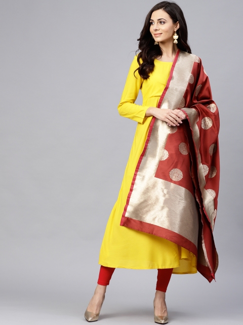 

AKS Maroon & Golden Brocade Work Dupatta