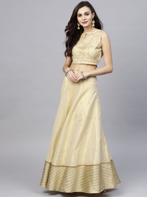 

AKS Beige Ready to Wear Embroidered Lehenga with Blouse