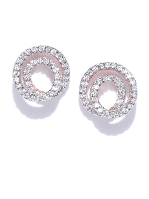 

DHRUVI Rose Gold-Plated CZ-Studded Circular Studs