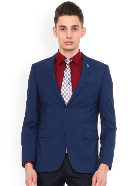 

Van Heusen Men Blue Solid Blazer