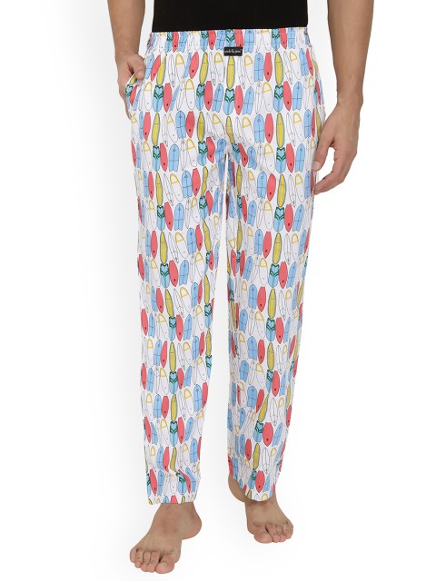 

Nick&Jess Men White Printed Pyjamas MNSPJH2XL