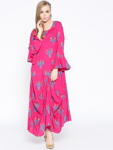 

MABISH by Sonal Jain Women Magenta & Blue Printed Maxi Dress