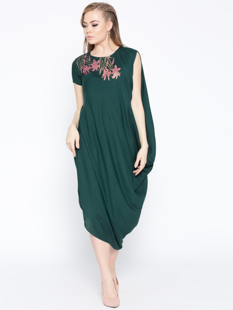 

MABISH by Sonal Jain Women Green Solid A-Line Dress